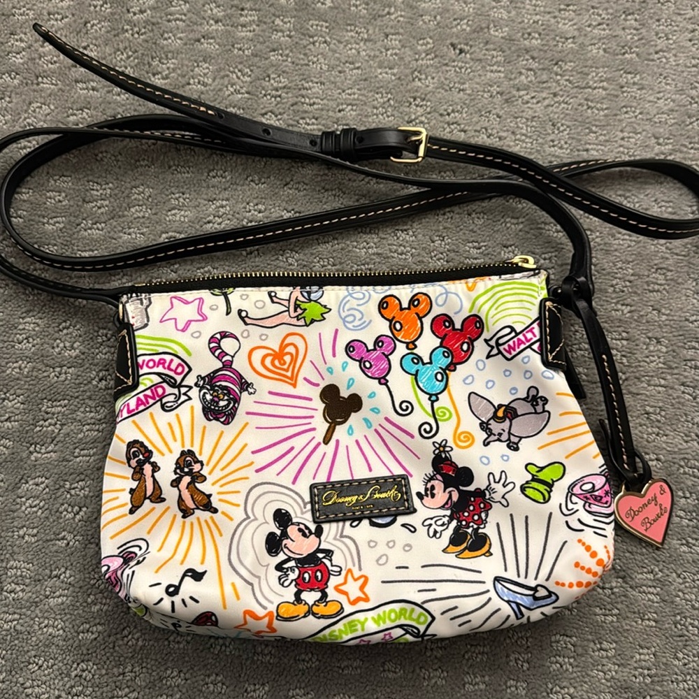 Disney Sketch Dooney & Burke Crossbody Nylon Purse